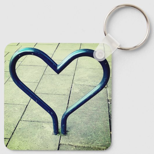 Blauw hart sleutelhanger (Achterkant)