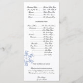 Blauw Hart Sneeuwvlok Huwelijksprogramma Programmakaart (Achterkant)