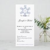 Blauw Hart Sneeuwvlok Huwelijksprogramma Programmakaart (Staand voorkant)