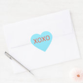 Blauw hart Snoep Sticker (Envelop)