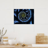 Blauw Hart Spiraal Poster (Keuken)