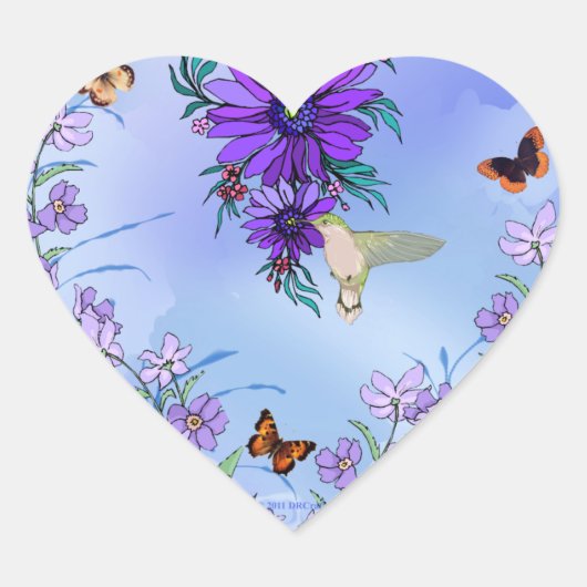 Blauw hart sticker (Voorkant)