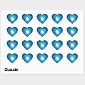 Blauw Hart sticker hartvorm (Vel)