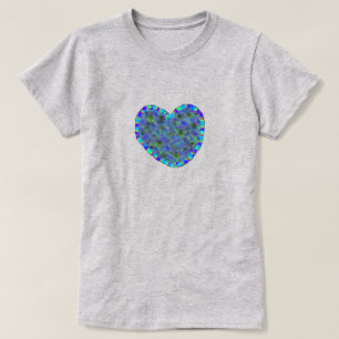 Blauw hart T-shirt voor dames