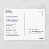 Blauw hart Trendy Al School Afstuderen 4 Foto's Briefkaart (Achterkant)