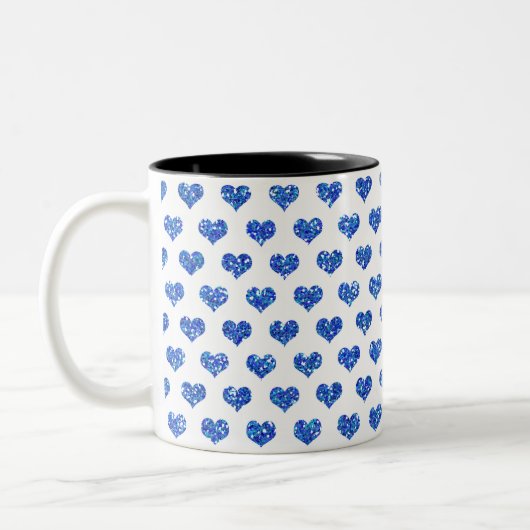 Blauw hart tweekleurige koffiemok (Links)