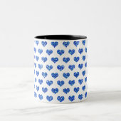 Blauw hart tweekleurige koffiemok (Center)