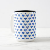 Blauw hart tweekleurige koffiemok (Voorkant links)