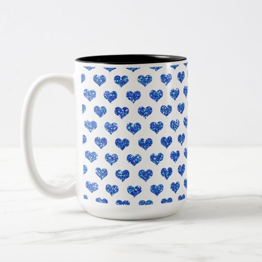 Blauw hart tweekleurige koffiemok (Links)