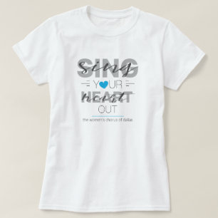 Blauw hart uitdelen t-shirt