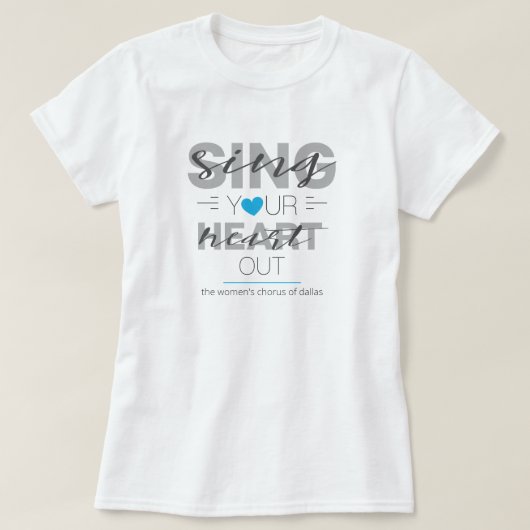 Blauw hart uitdelen t-shirt (Design voorkant)