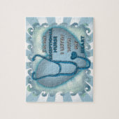 Blauw hart uitzonderlijke verpleegkundige legpuzzel (Verticaal)