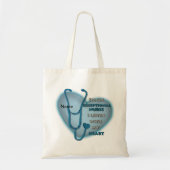 Blauw hart uitzonderlijke verpleegkundige tote bag (Voorkant)