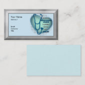 Blauw hart uitzonderlijke verpleegkundige visitekaartje (Voorkant / Achterkant)