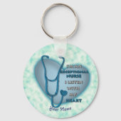 Blauw hart Uitzonderlijke zuster Sleutelhanger (Voorkant)