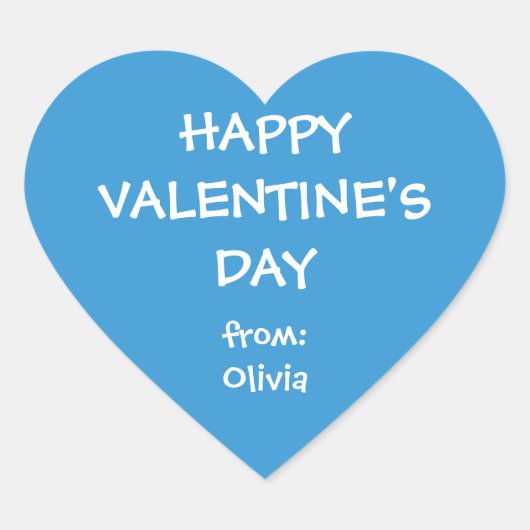 Blauw hart valentijn gepersonaliseerd cadeau label (Voorkant)