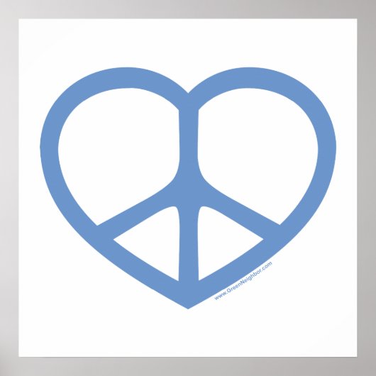 Blauw hart van de liefde, vredesbord poster (Voorkant)