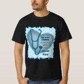 Blauw hart van Gyn Nurse T-shirt (Voorkant)