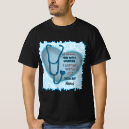 Blauw hart van Gyn Nurse T-shirt