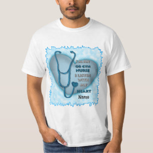 Blauw hart van Gyn Nurse T-shirt