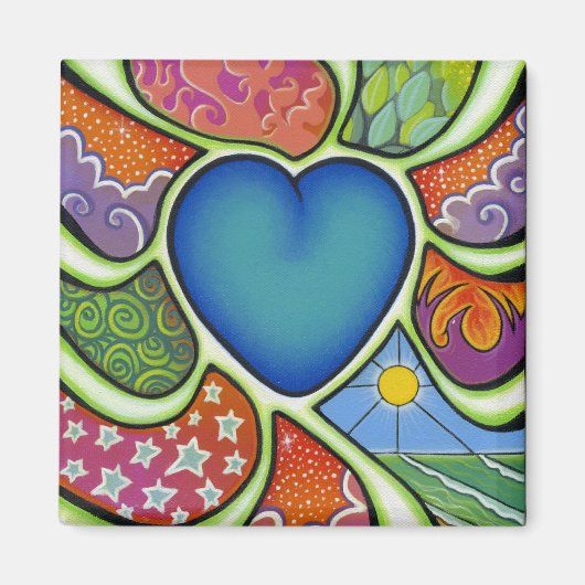 Blauw hart van liefde magneet (Voorkant)