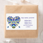 Blauw Hart van Polen – Lowicz Folk Art Label (Insitu)