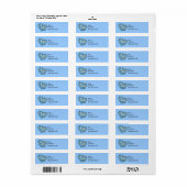 Blauw Hart Verpleegkundige aangepaste naam labels (Full Sheet)