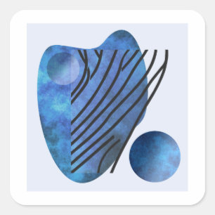 Blauw hart vierkante sticker