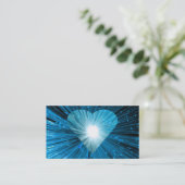 Blauw hart visitekaartje wit (Staand voorkant)