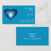 Blauw hart visitekaartje zijblauw (Voorkant / Achterkant)