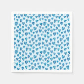 Blauw Hart waterkleurpatroon Servet (Voorkant)