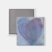 Blauw Hart Waterverf Magnet (Voorkant / Achterkant)