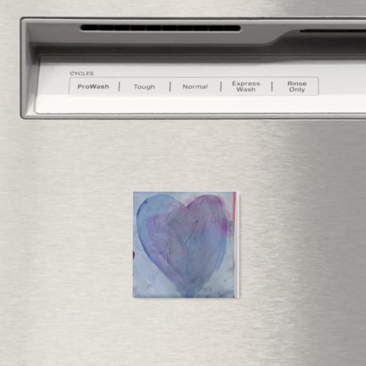 Blauw Hart Waterverf Magnet (Insitu (Vaatwasser))