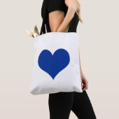 Blauw hart wit tote bag (Dichtbij)
