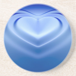 Blauw hart zandsteen onderzetter
