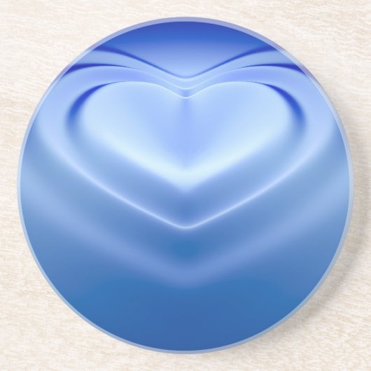 Blauw hart zandsteen onderzetter (Voorkant)