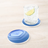 Blauw hart zandsteen onderzetter (Zijkant)