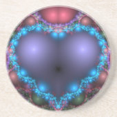 Blauw hart zandsteen onderzetter (Voorkant)