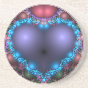 Blauw hart zandsteen onderzetter