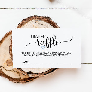 Blauw hart zwarte kalligrafie luzerne Raffle Invoe Informatiekaartje