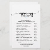 Blauw hart | Zwarte kalligrafie mama of papa Game (Voorkant / Achterkant)