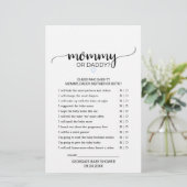 Blauw hart | Zwarte kalligrafie mama of papa Game (Staand voorkant)