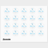 Blauw hartballon Baby shower Hartelijk dank Ronde Sticker (Vel)