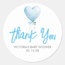 Blauw hartballon Baby shower Hartelijk dank