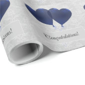 Blauw hartballonnen Weddenschap met papier (Rol Hoek)