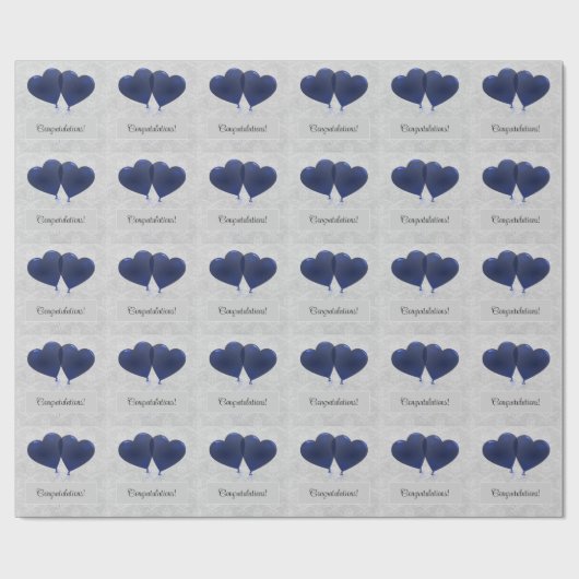 Blauw hartballonnen Weddenschap met papier (Vlak)