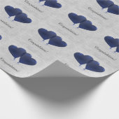 Blauw hartballonnen Weddenschap met papier (Hoek)