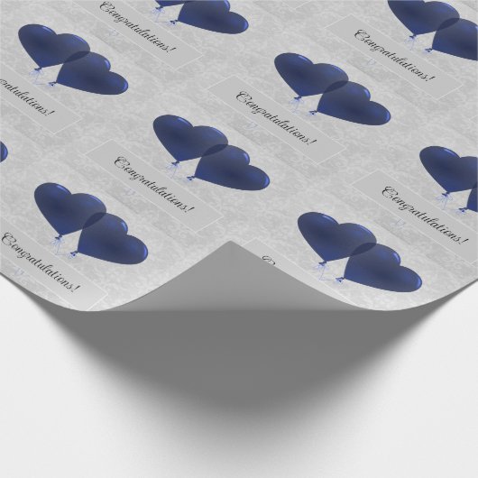 Blauw hartballonnen Weddenschap met papier (Hoek)