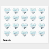 Blauw Hartblad Boom Trouwzegel Hart Sticker (Vel)