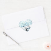 Blauw Hartblad Boom Trouwzegel Hart Sticker (Envelop)